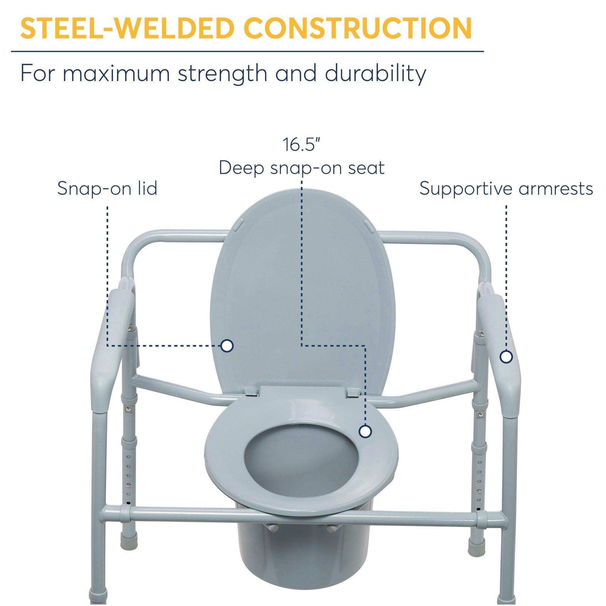 Drive Medical Heavy Duty Bariatric Folding Bedside Commode Chair - Shop Home Med