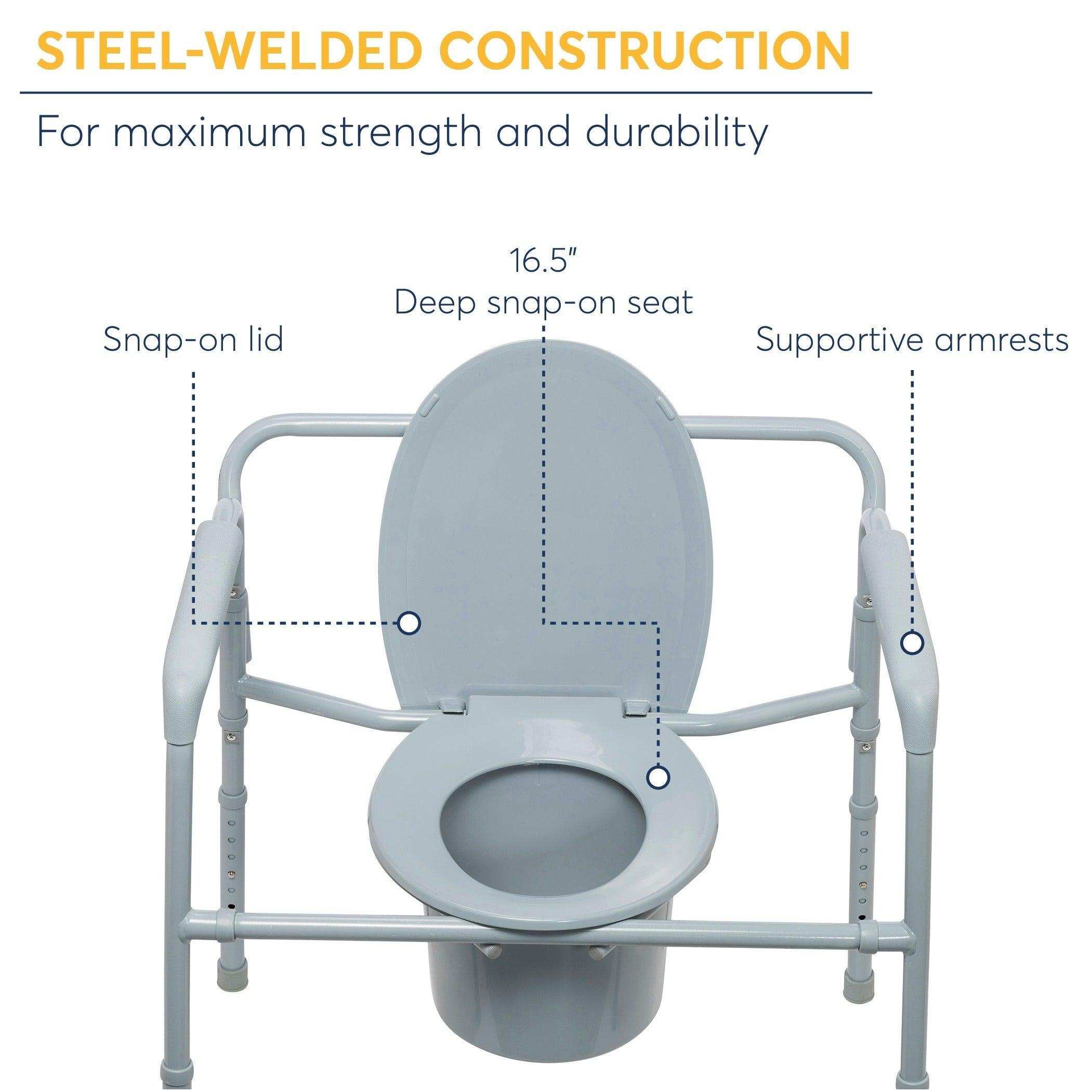 Drive Medical Heavy Duty Bariatric Folding Bedside Commode Chair - Shop Home Med