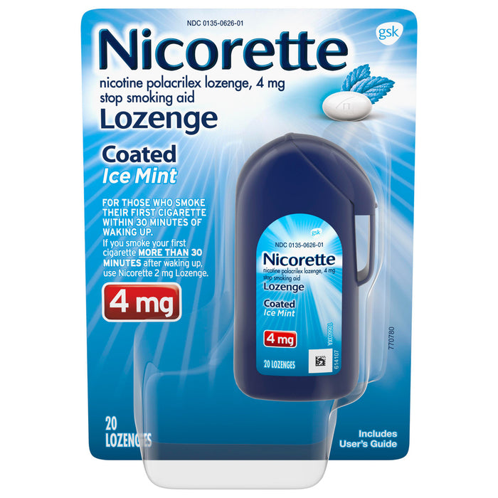 Nicorette 4mg Nicotine Lozenge Stop Smoking Aid Ice Mint - 20Ct