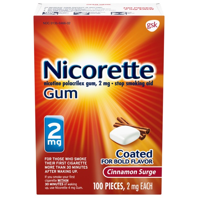 Nicorette Smoking Cessation Aid 2Mg Gum Cinnamon Surge - 100Ct