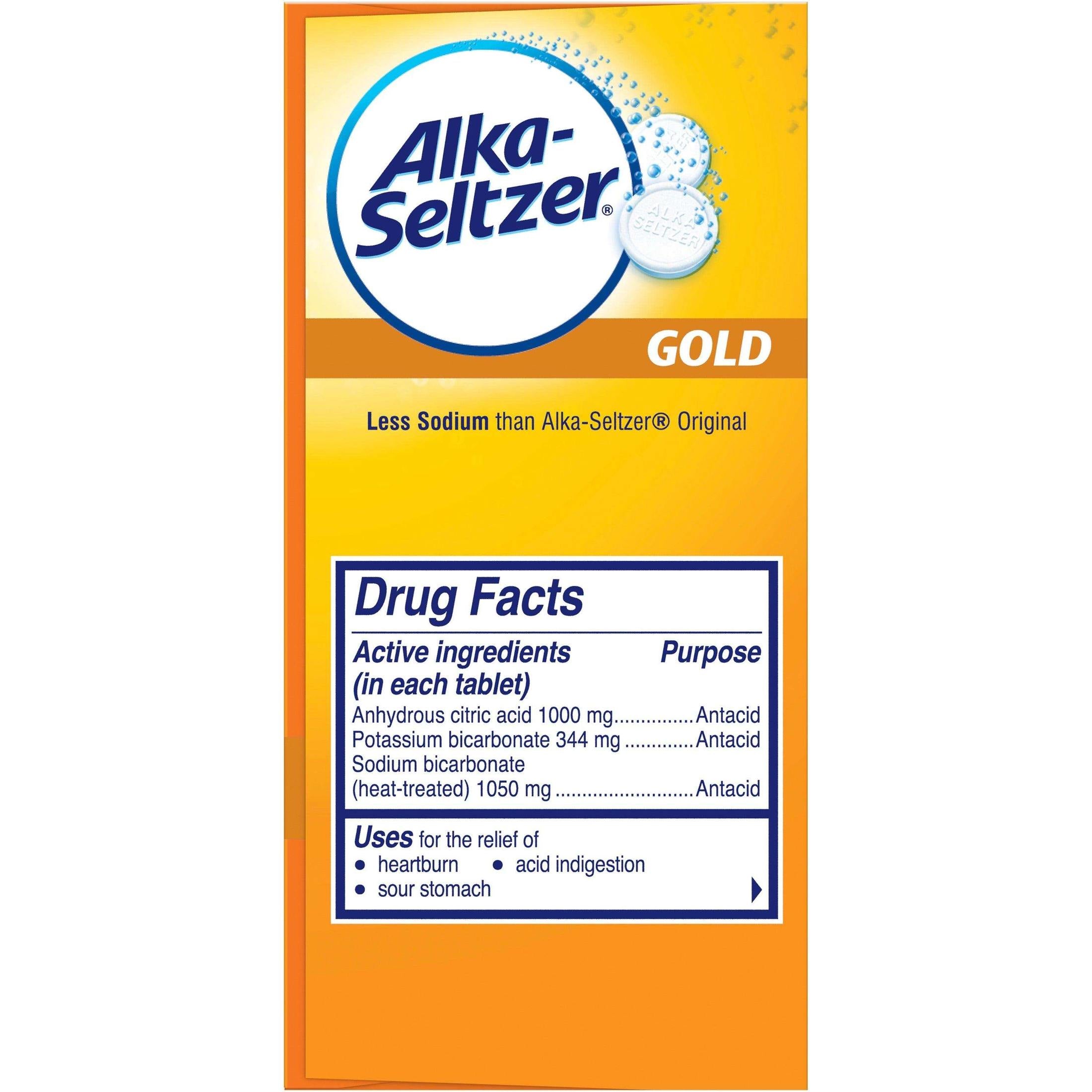 Alka-Seltzer Heartburn Relief Effervescent Tablets Gold - 36 Count - Shop Home Med
