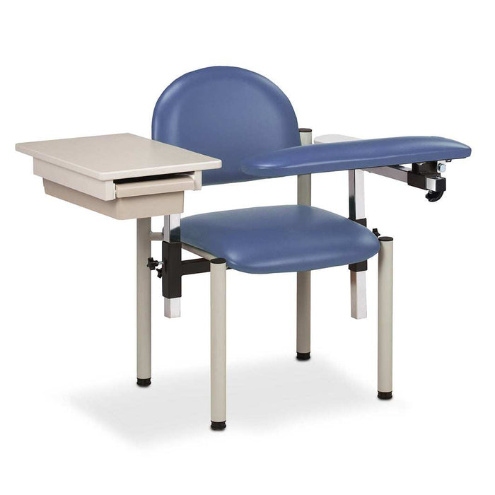 Clinton SC Series Padded Blood Drawing Chair with Flip Arms and Drawer