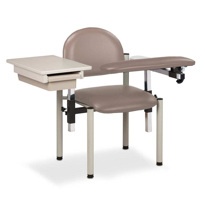 Clinton SC Series Padded Blood Drawing Chair with Flip Arms and Drawer