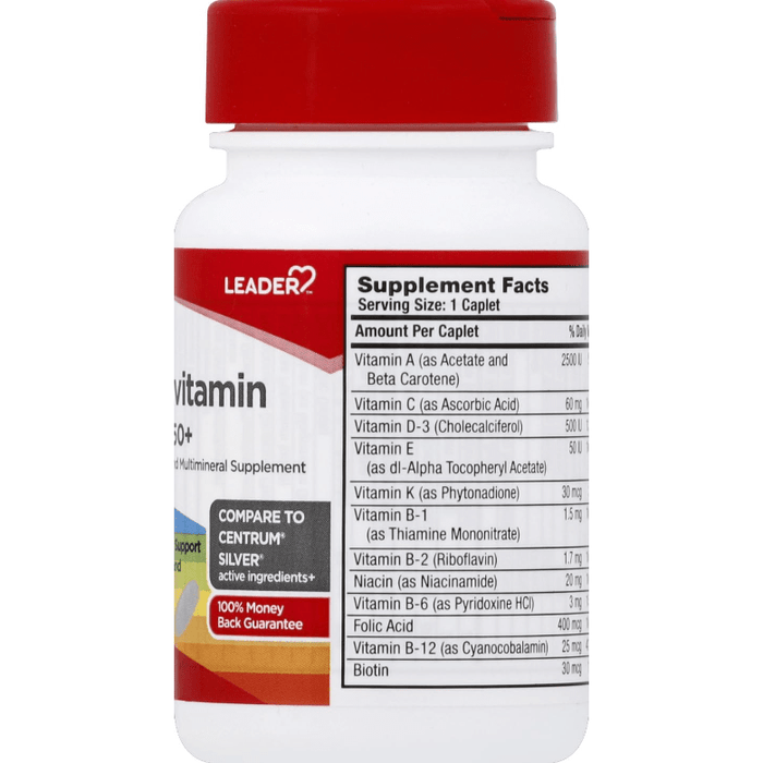 Suplemento multivitamínico y multimineral Leader para adultos mayores de 50 años