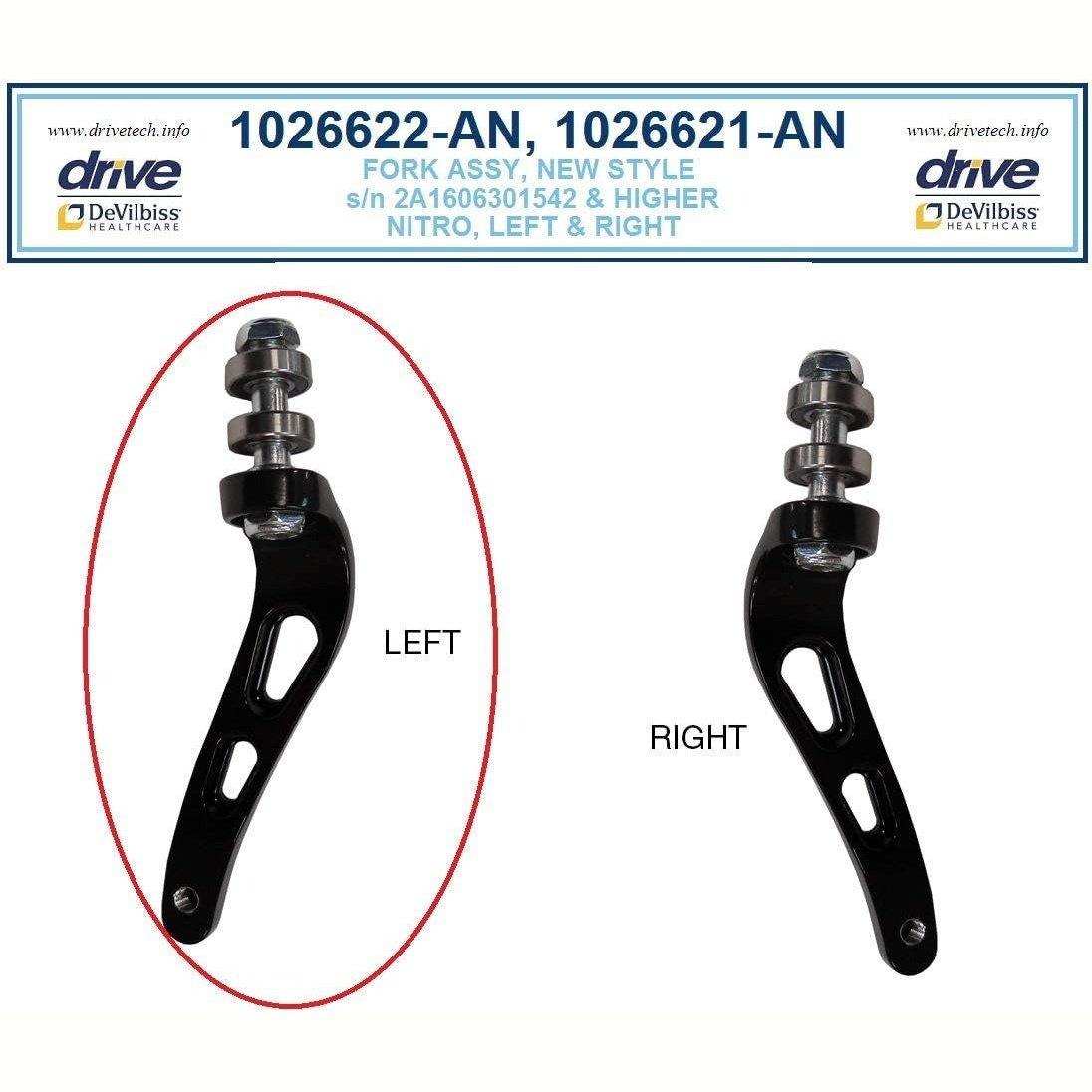 Drive Medical Replacement Fork For Left Wheel Nitro Euro Rollator - Shop Home Med