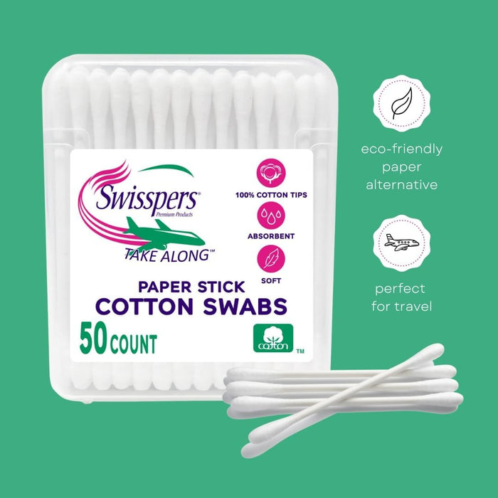 Swisspers Take Along Cotton Swabs - 50 Ct