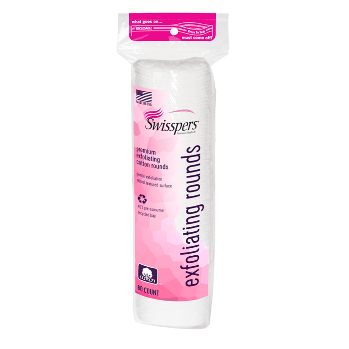 Swisspers Premium Exfoliating Round Pads-  80 Ct