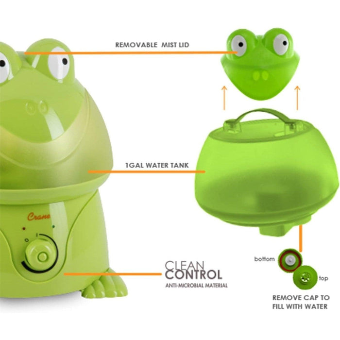 Crane Adorable Ultrasonic Cool Mist Humidifier Frog - 1 Gallon