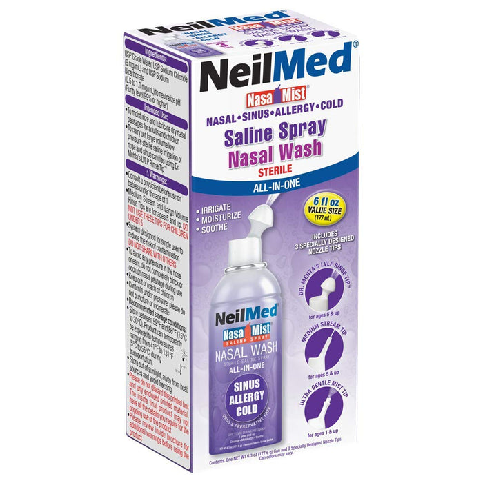 NeilMed Nasamist Saline Multi-Purpose All in One Nasal Spray