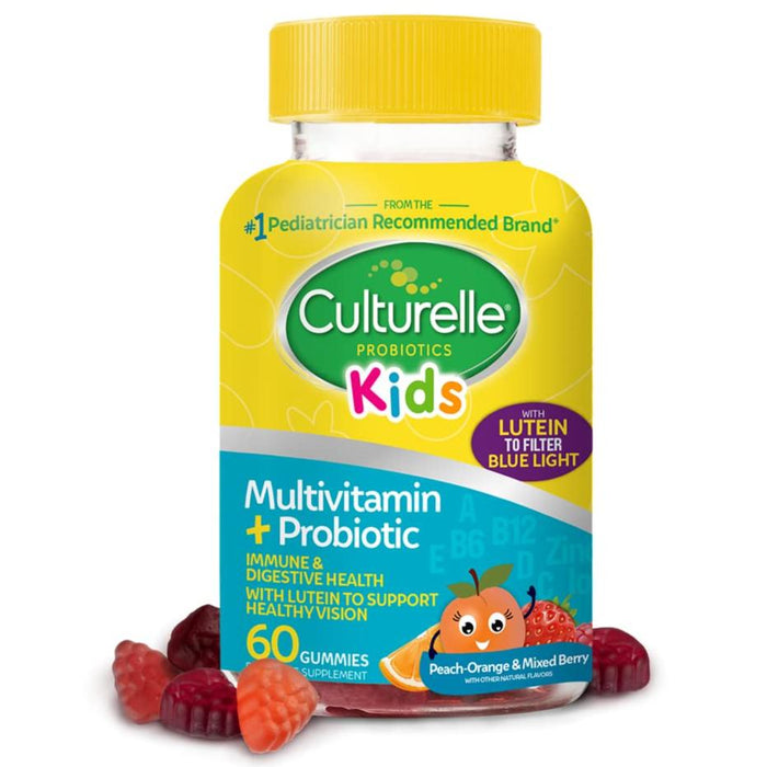 Culturelle Kids Multivitamin + Probiotic Gummies with Lutein Peach-Orange & Mixed Berry - 60 Ct