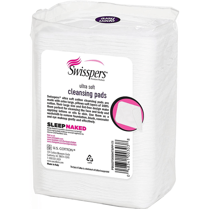 Swisspers Ultra Soft Facial Cleansing Cotton Pads - 50 Ct