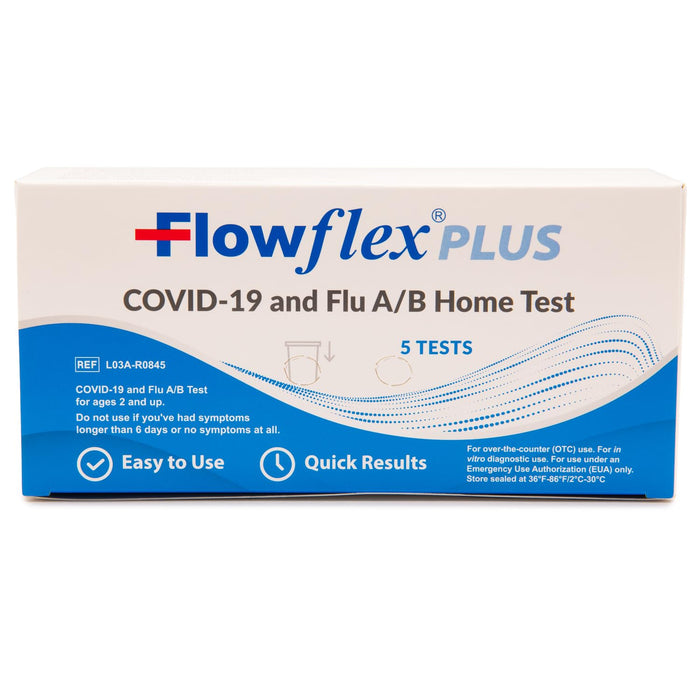 Flowflex Plus Covid-19 and Flu A&B 3-In-1 Home Self-Test Kit