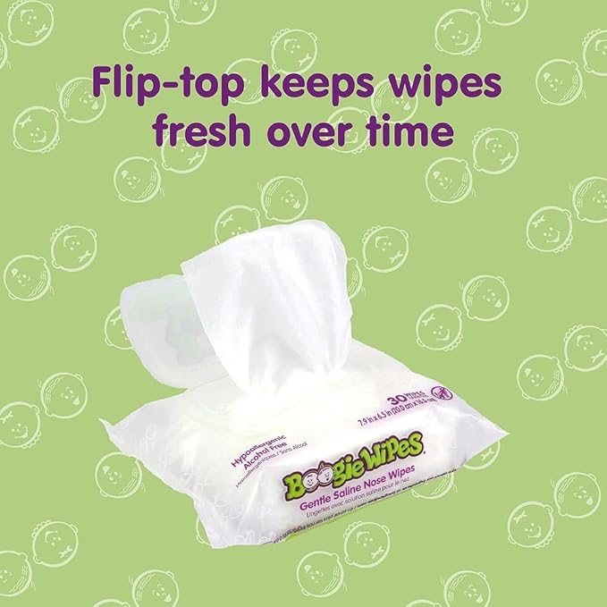 Boogie Wipes Unscented Saline Nose Wipes