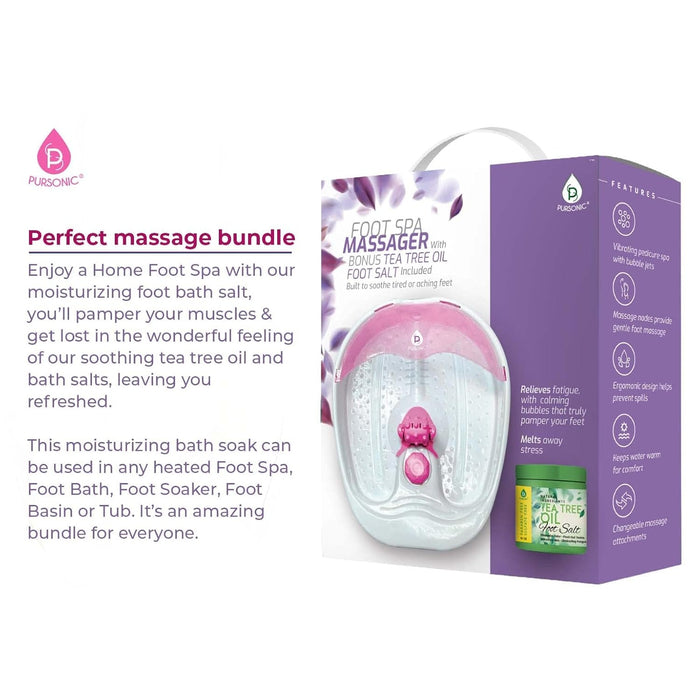 Pursonic Foot Spa Massager with Tea Tree Oil Foot Salt Scrub