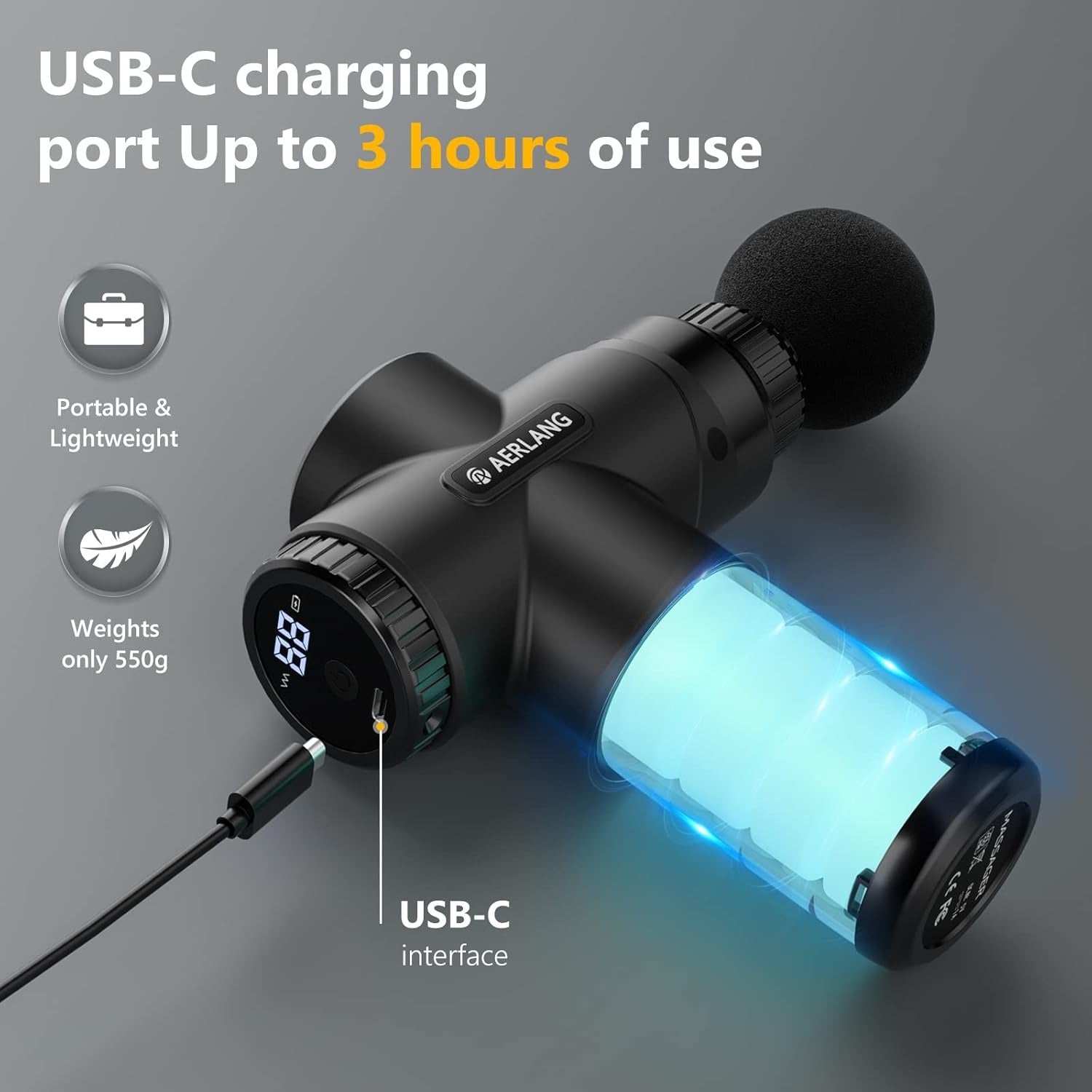 AERLANG Black Mini Massage Gun