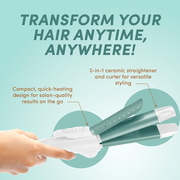 Pursonic All-in-One Straightener and Curler Compact Foldable Design