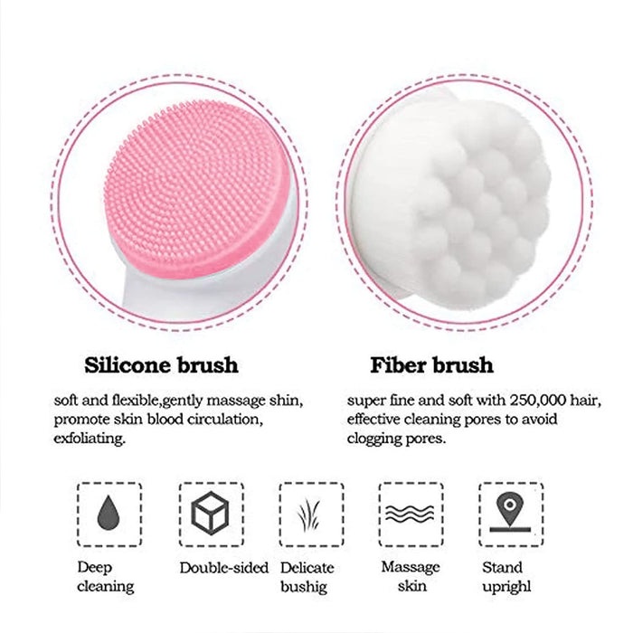 Pursonic Dual-Sided Facial Cleansing Brush for Deep Pore Exfoliation & Massage