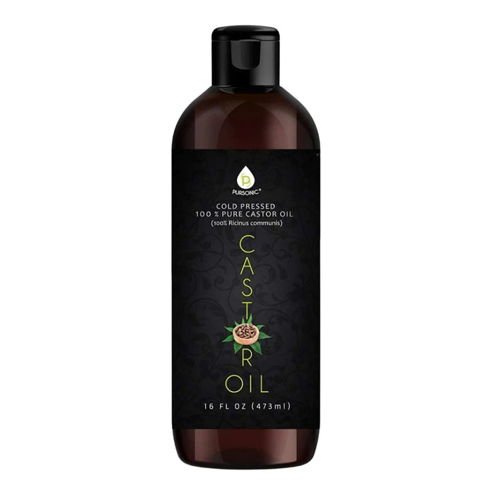 Pursonic 100% Pure Cold Pressed Castor Oil 16 Oz