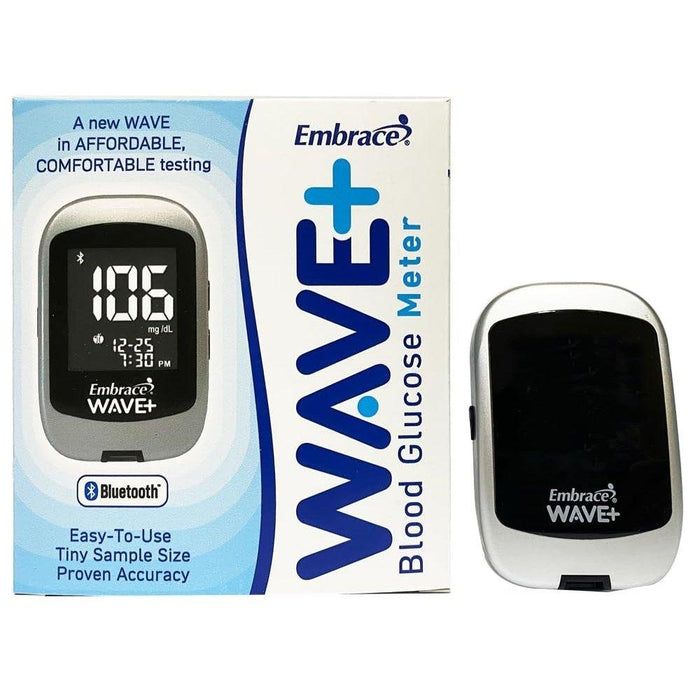 Embrace Wave+ Blood GlucoseMeter Kit - 3Meters,24Bxs Test StripX50 Ct - Shop Home Med