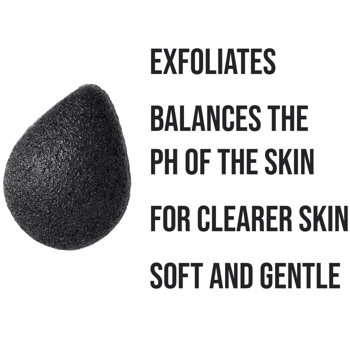 Pursonic Natural Bamboo Charcoal Konjac Sponge - Pack of 10