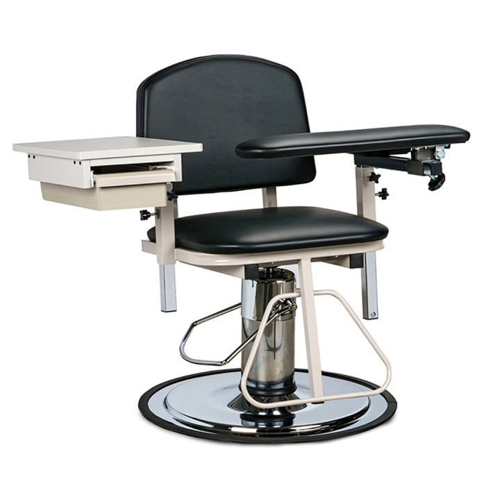 Clinton H Series Padded Blood Drawing Chair with Padded Flip Arm and Drawer