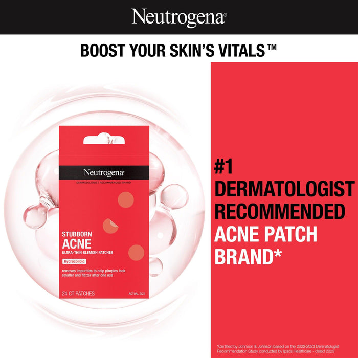 Neutrogena Stubborn Acne Blemish Patch Ultra-Thin Hydrocolloid - 24Ct - Shop Home Med