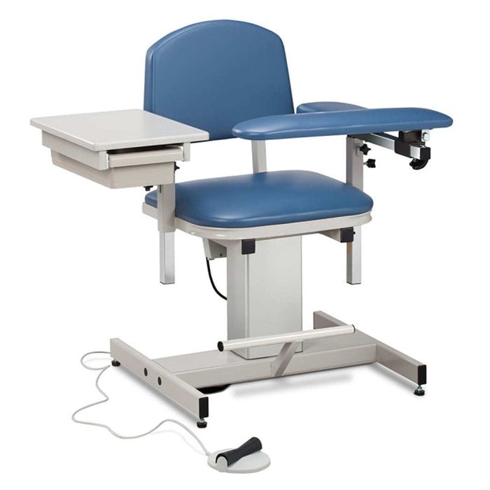 Clinton Power Series Blood Drawing Power Chair with Padded Flip Arm and Drawer