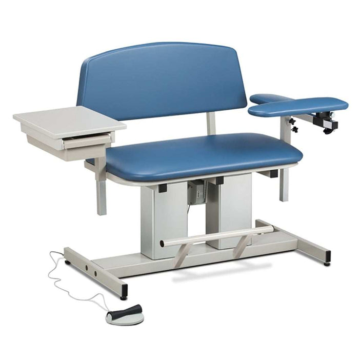 Clinton Power Series Bariatric Blood Draw Chair with Padded Arm Flip Arm and Drawer