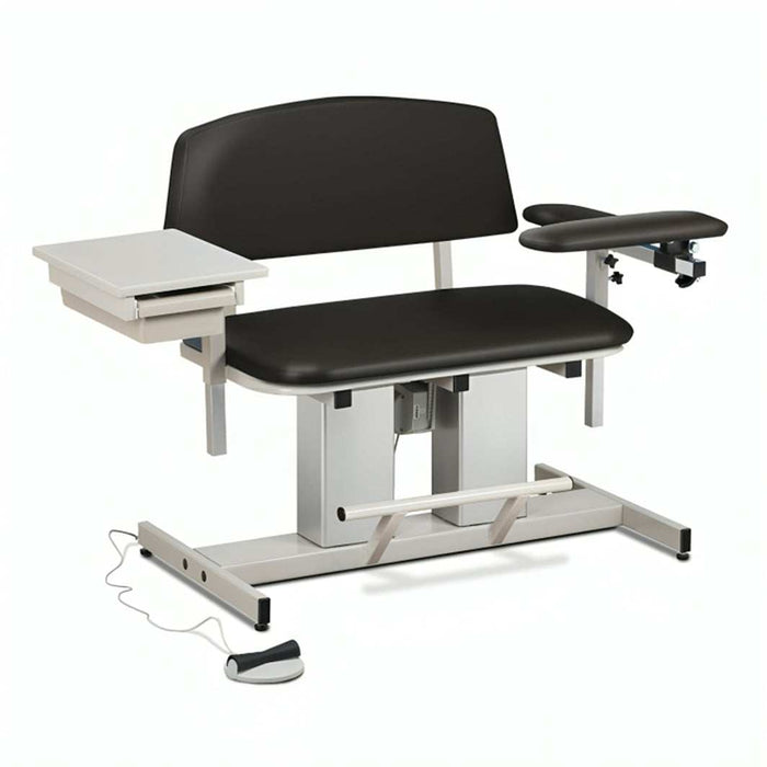 Clinton Power Series Bariatric Blood Draw Chair with Padded Arm Flip Arm and Drawer