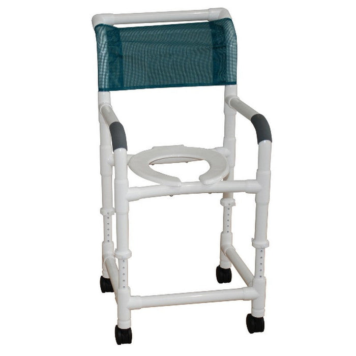 MJM International Adjustable Height Rolling PVC Shower Chair