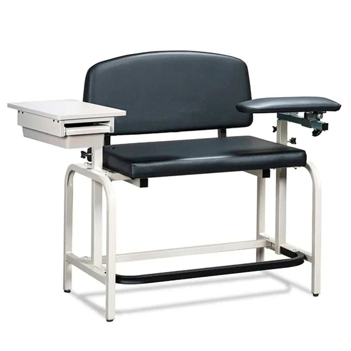 Clinton Lab X Series Extra-Wide Extra-Tall Blood Draw Chair with Padded Flip Arm and Drawer