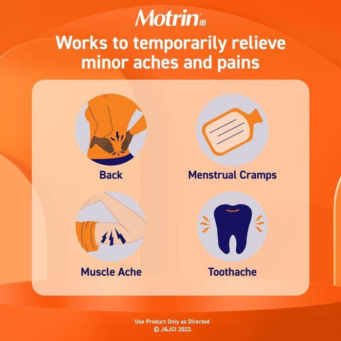 Motrin IB Ibuprofen 200mg Tablets for Pain & Fever Relief