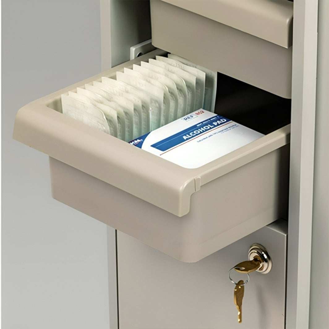 Clinton Slimline Store and Go with Shelves and Drawers Phlebotomy Cart