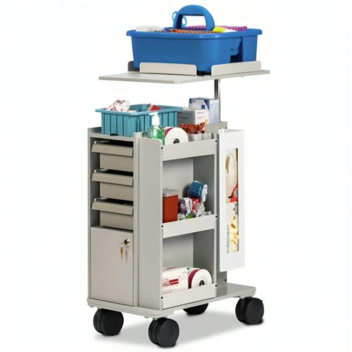 Clinton Slimline Store and Go with Shelves and Drawers Phlebotomy Cart