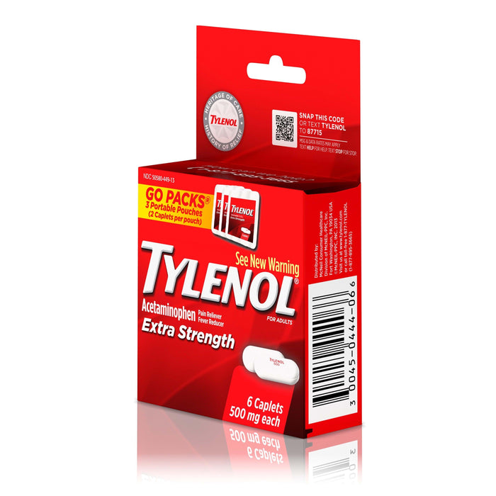 Tylenol Extra Strength Pain Relief Acetaminophen Caplets - 6Pck X 6Ct - Shop Home Med