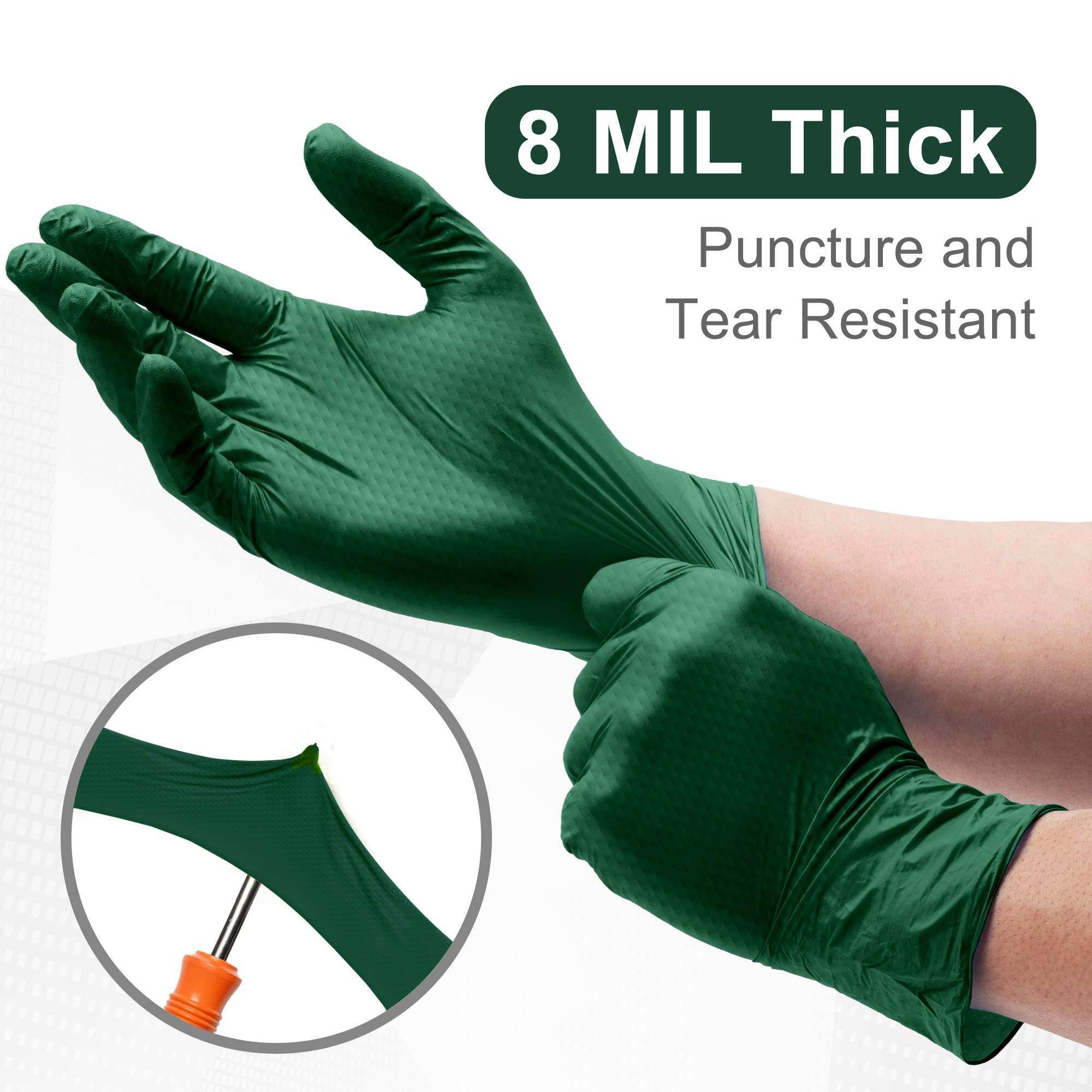WeCare Diamond Textured 8 Mil Nitrile Gloves Green - Shop Home Med