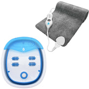 Pursonic 3-Setting Electric Heating Pad and Compact, Collapsible Footbath Spa Massager Home Comfort Bundle shophomemed