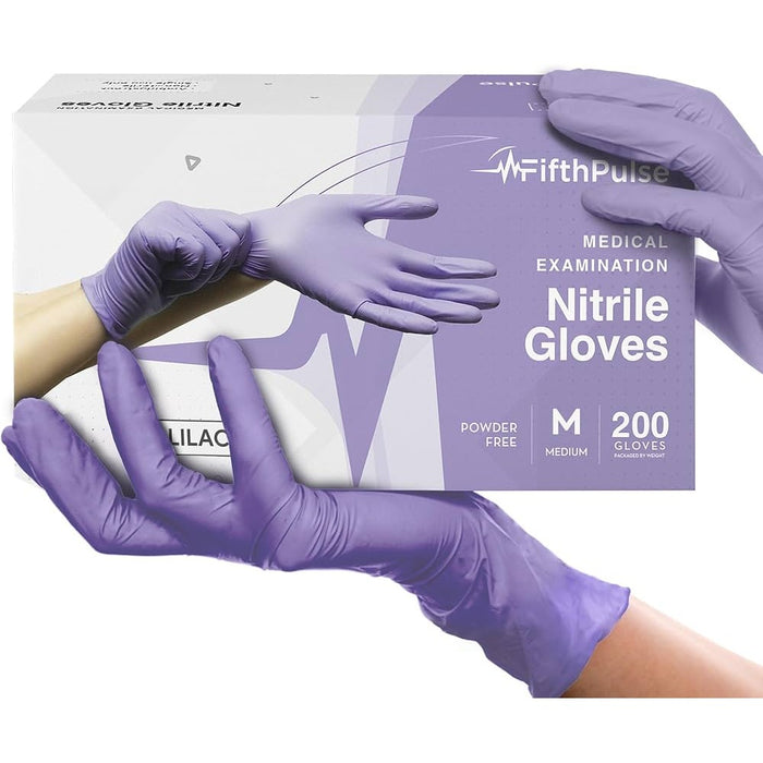 FifthPulse Lilac Nitrile Exam Gloves