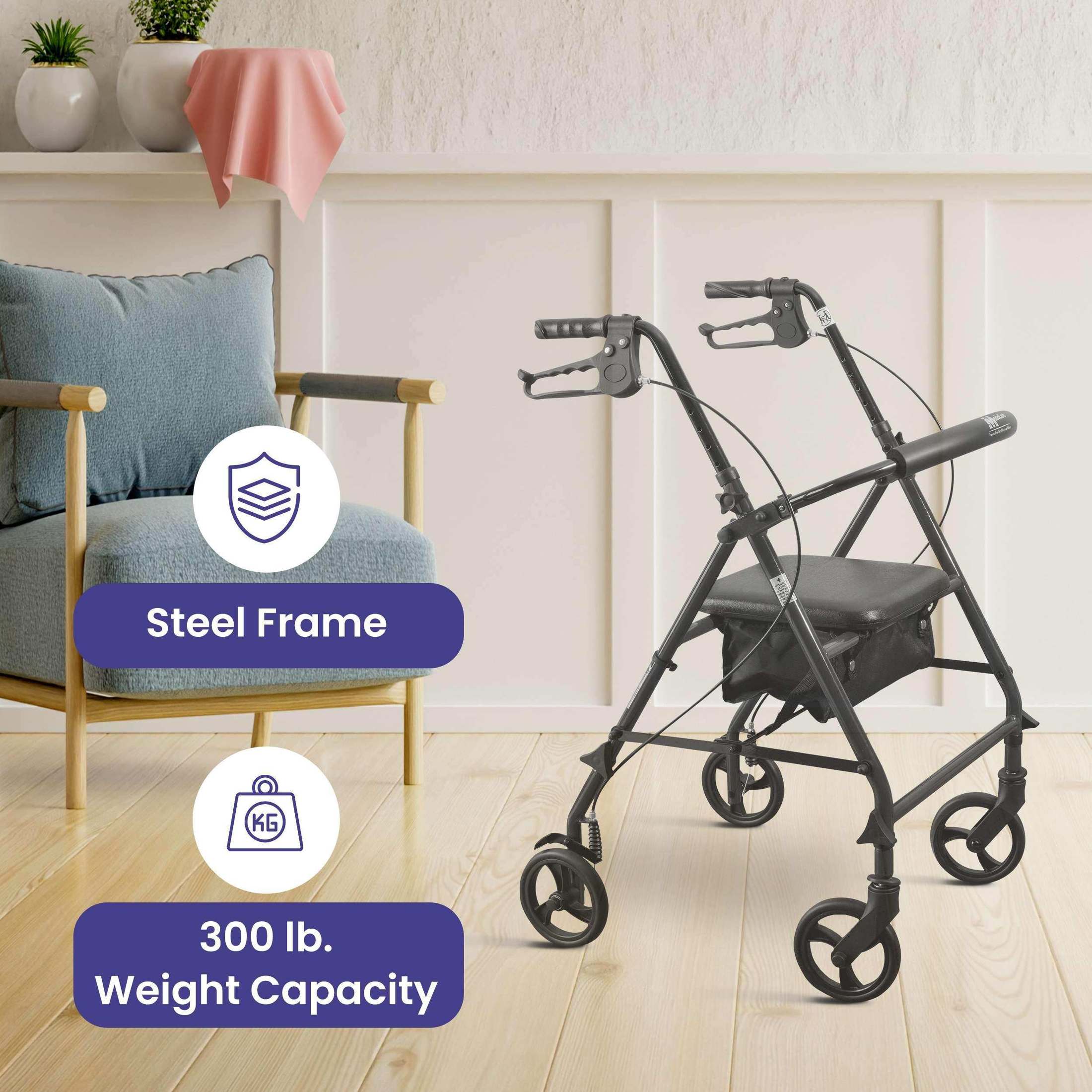 Medacure Steel Rollator Walker with Seat - Shop Home Med