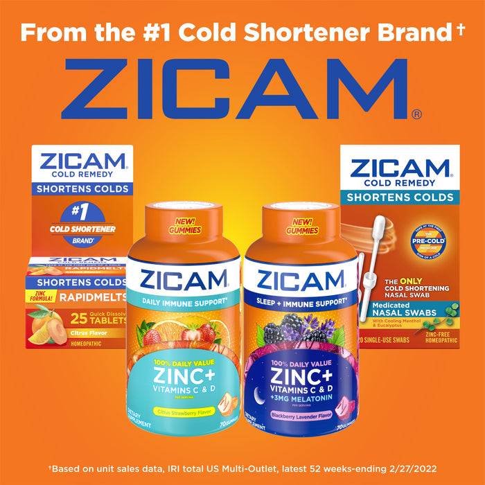 Zicam Daily Immune Support Gummy Supplement Citrus Strawberry