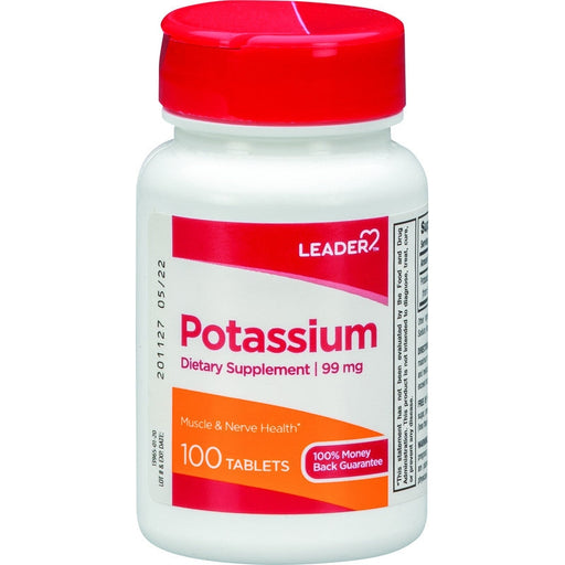 Leader Potassium 99Mg Tablets - 100 Ct