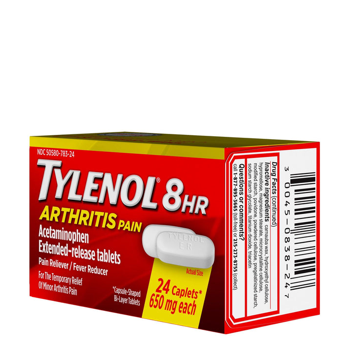 Tylenol 8 Hour Arthritis & Joint Pain Acetaminophen Tablets - 24 Ct - Shop Home Med
