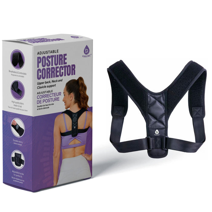 Pursonic Adjustable Posture Corrector with Neck Clavicle & Back Support Brace