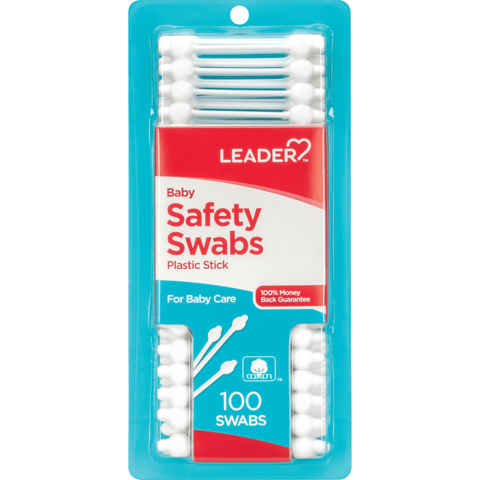 Leader Baby Cotton Safety Doubled Tipped Swab - 100 Ct