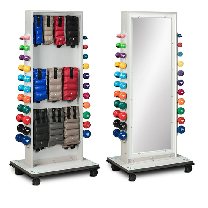 Clinton Combo Mirror Cuff Weight and Dumbbell Rack