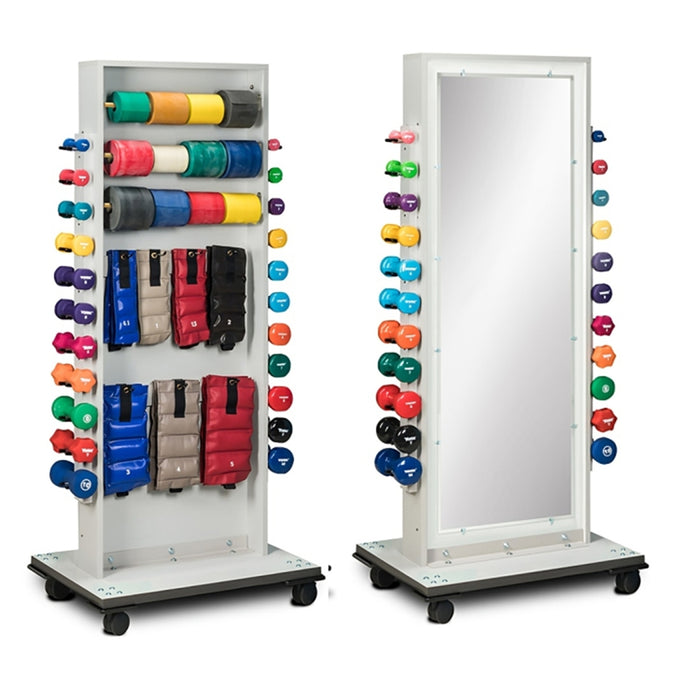 Clinton Combo Mirror Cuff Weight and Dumbbell Rack