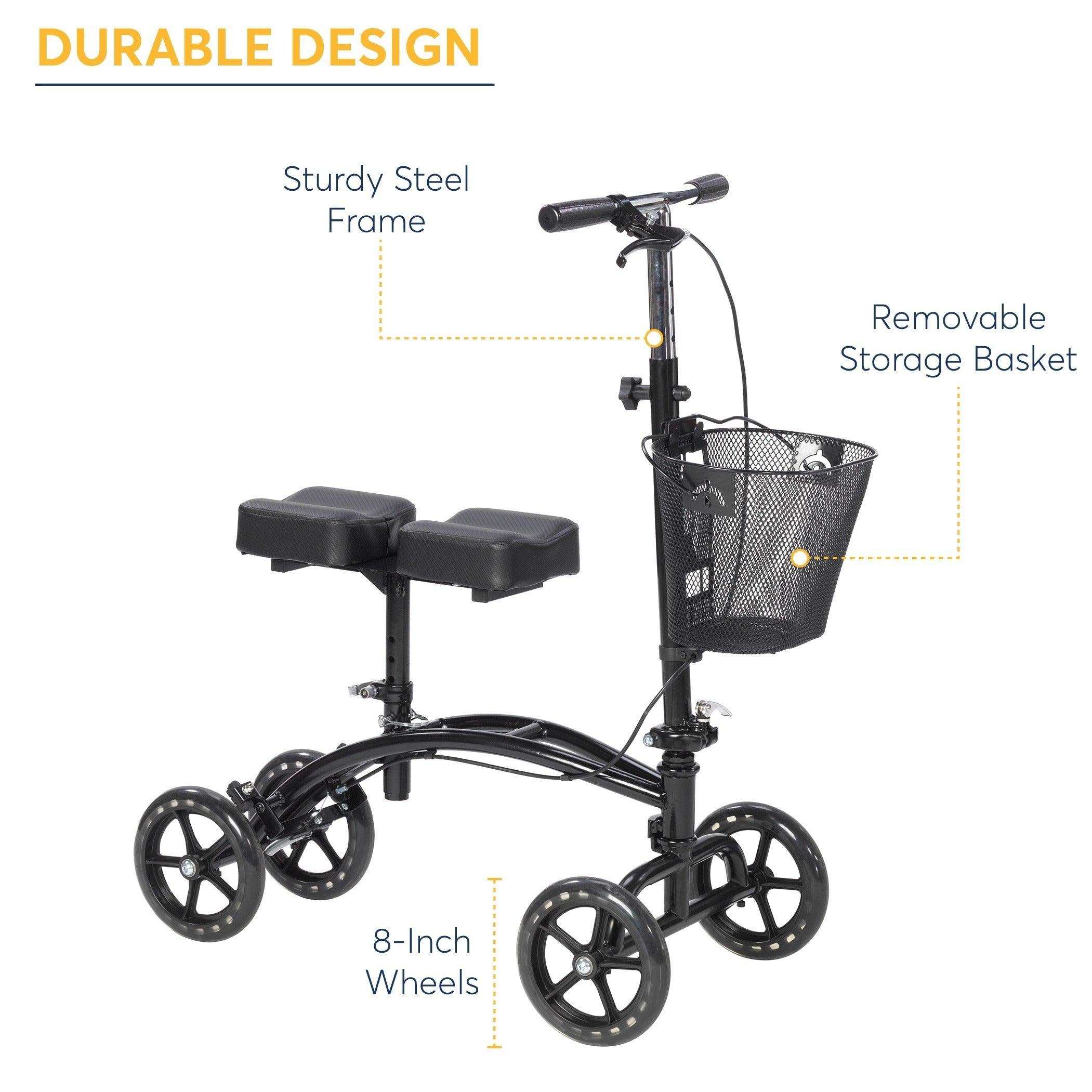 Drive Medical Dual Pad Steerable Knee Walker Knee Scooter with Basket - Shop Home Med