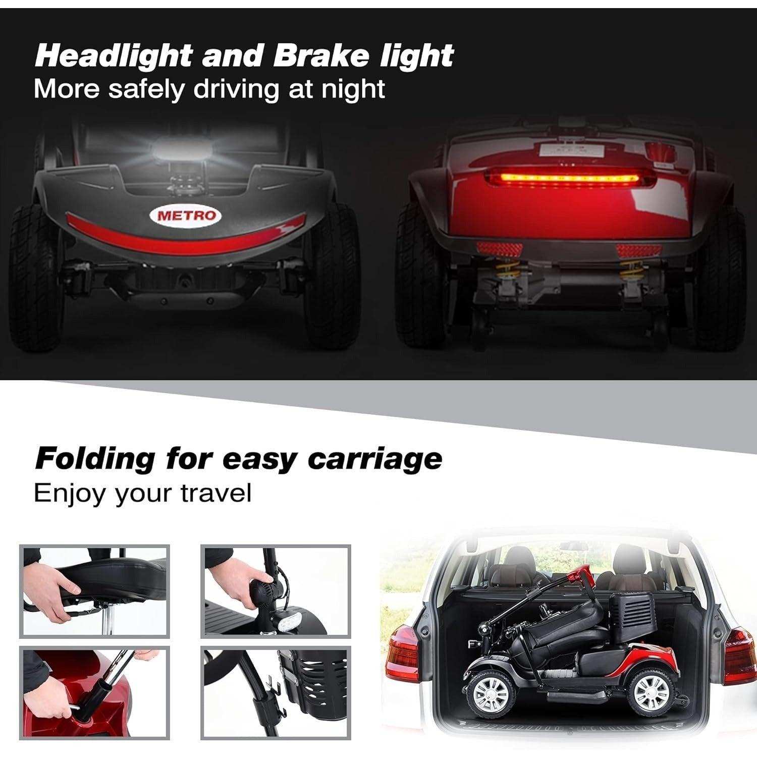 Metro Mobility M1 Series 4-Wheel Travel Mobility Scooter - Shop Home Med