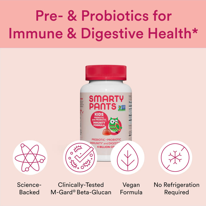 Smarty Pants Kids Prebiotic & Probiotic Gummy Vitamins Strawberry