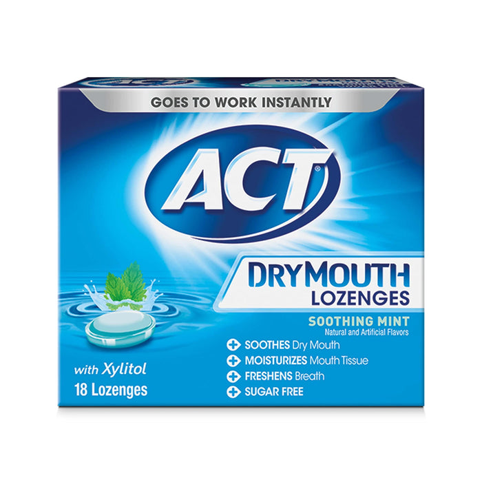 ACT Dry Mouth Lozenges with Xylitol - Soothing Mint